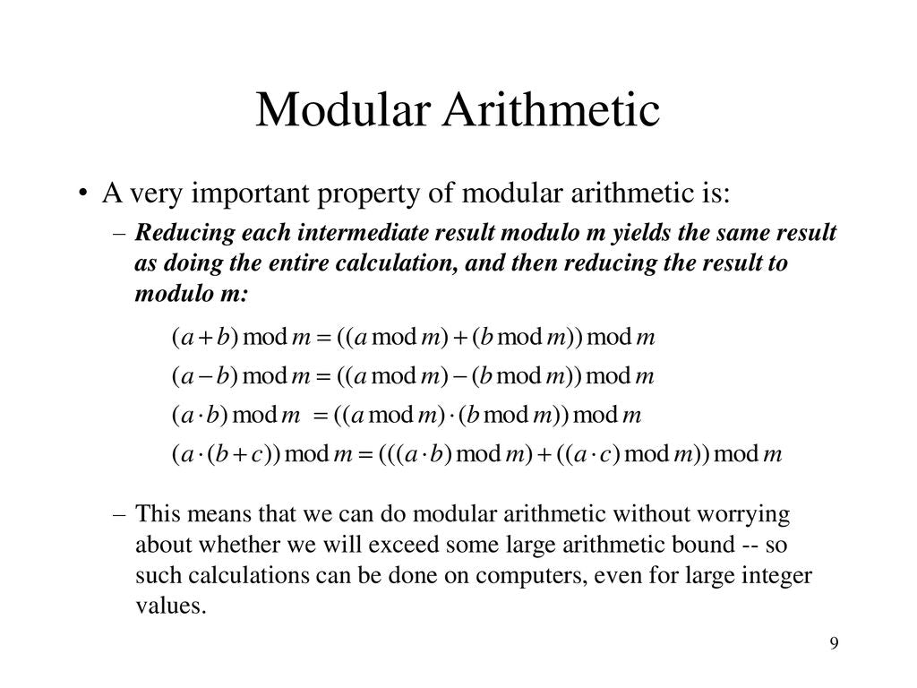 Modular Arithmetic In Network Security