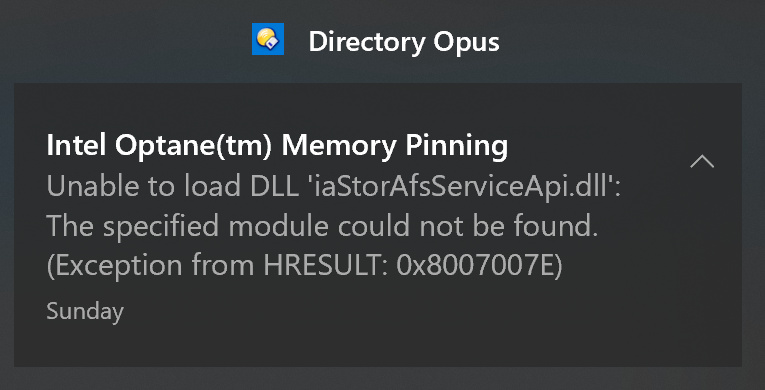 Intel Optane Memory High CPU Usage