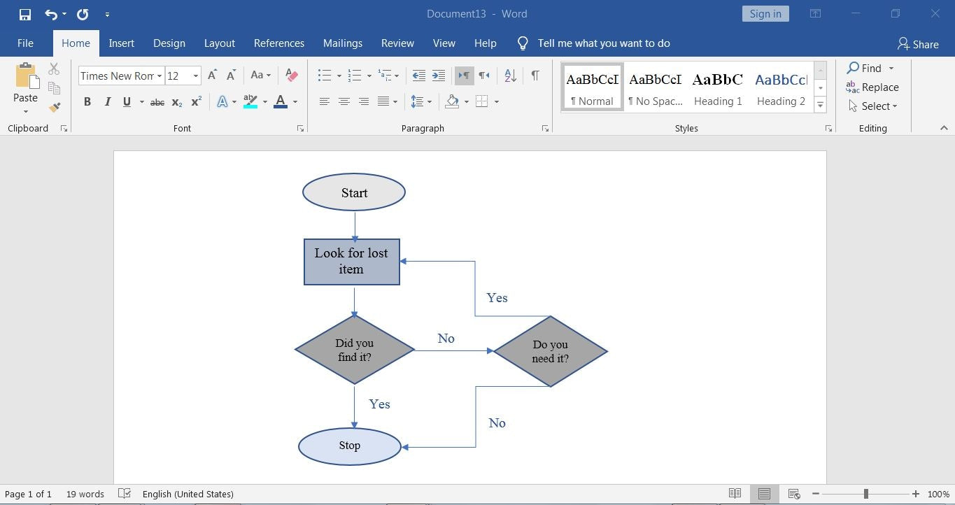 How To Draw Flow Chart In Word