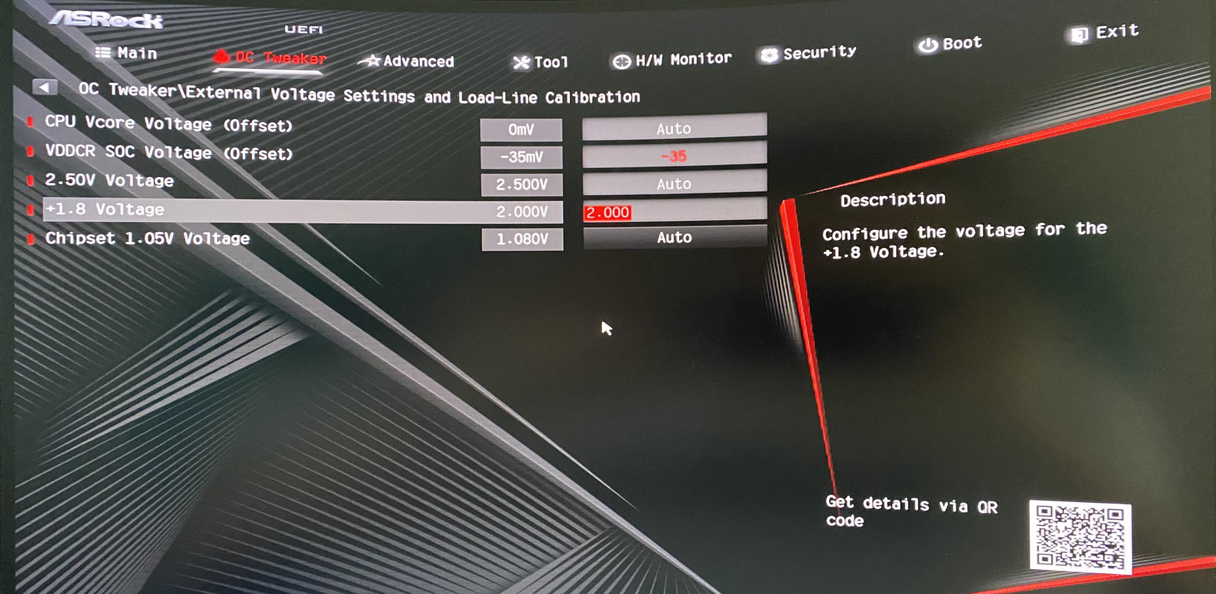 CPU Vdd 1.8 Voltage