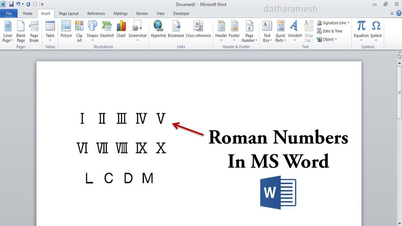 How To Use Roman Numerals In Microsoft Word