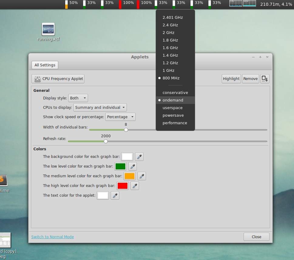 Linux Mint CPU Frequency Control