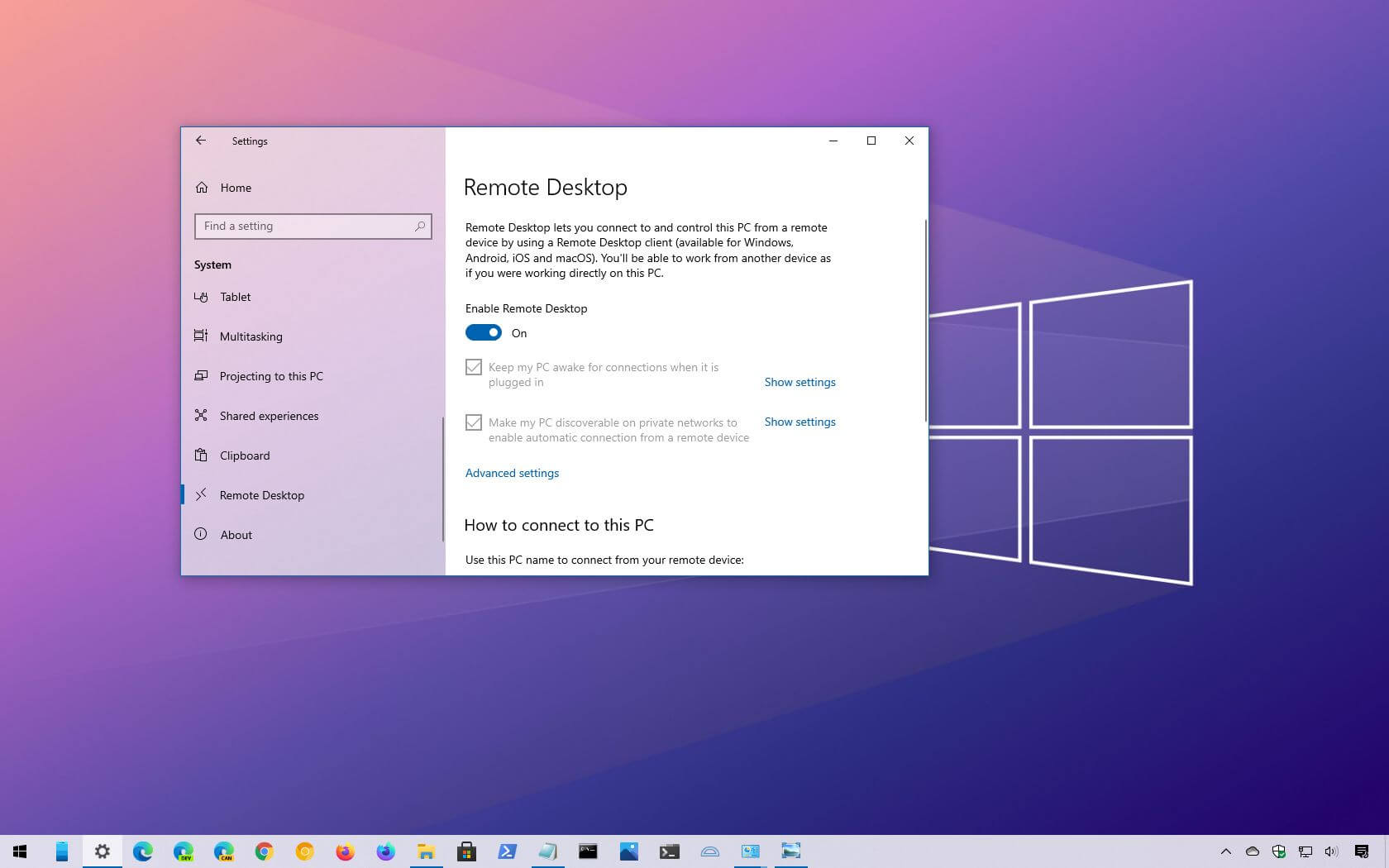 How To Setup Windows Remote Desktop Windows 10