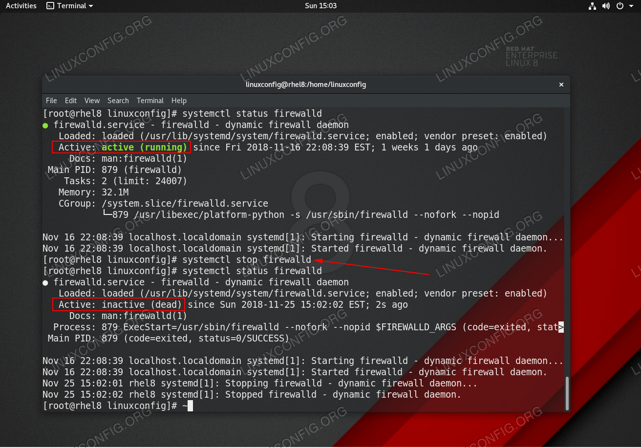 How To Disable Firewall In Linux Redhat 7