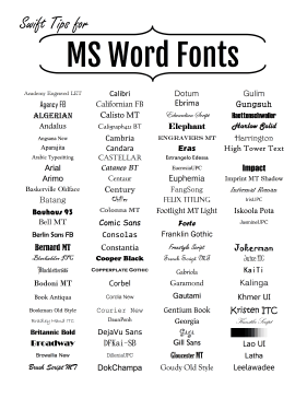 What Fonts Come With Microsoft Office