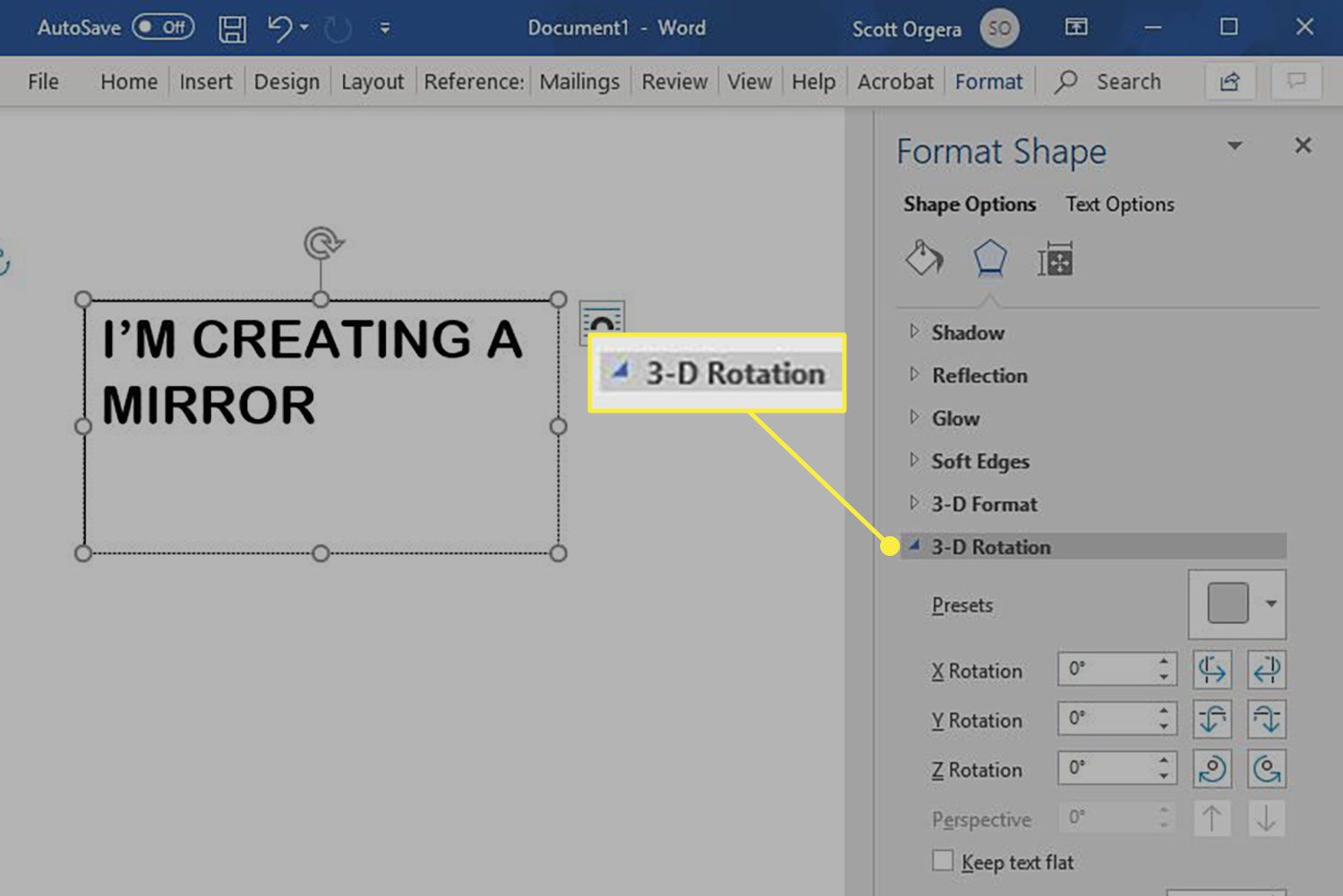 Microsoft Word How To Mirror Image