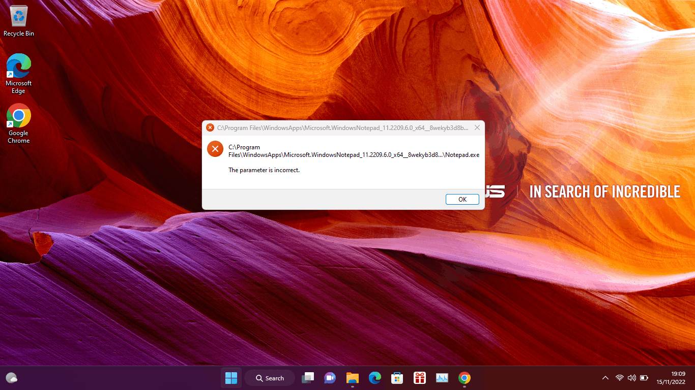 The Parameter Is Incorrect Windows 11