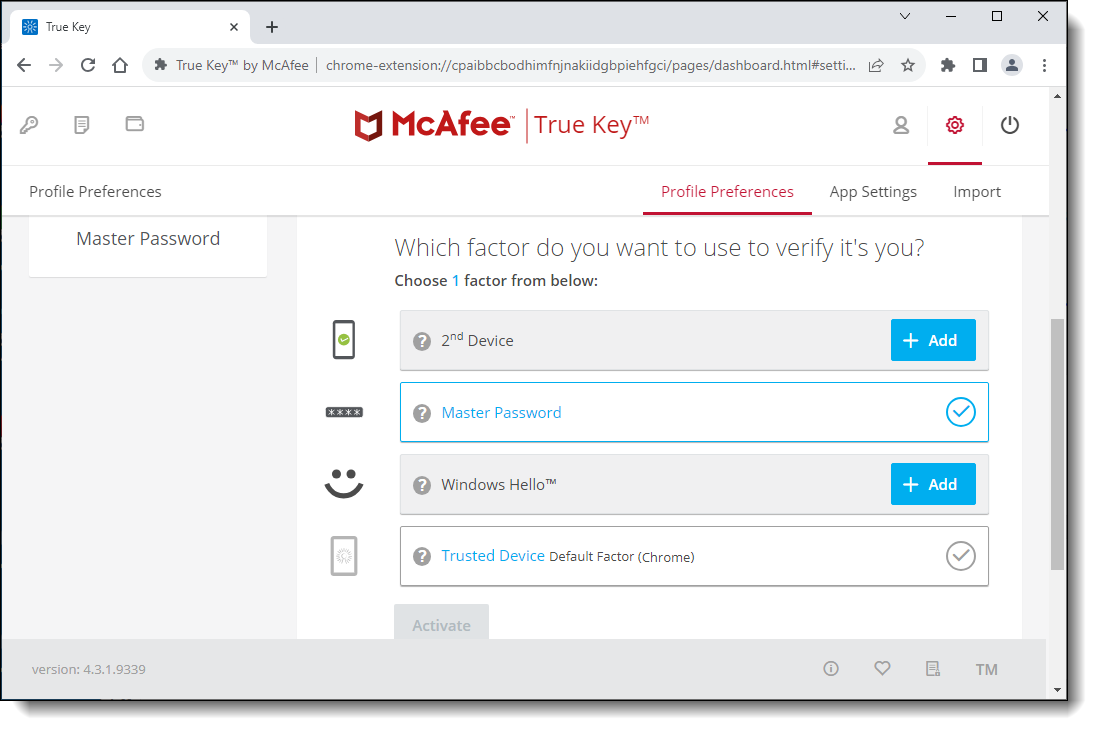 McAfee Antivirus Domain Chrome Extension