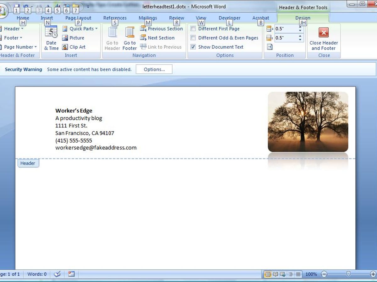How To Make A Letterhead In Microsoft Word