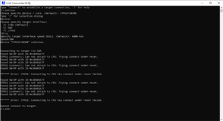 Connecting To CPU Via Connect Under Reset Failed