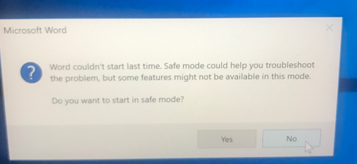 Microsoft Word Won’t Open In Safe Mode