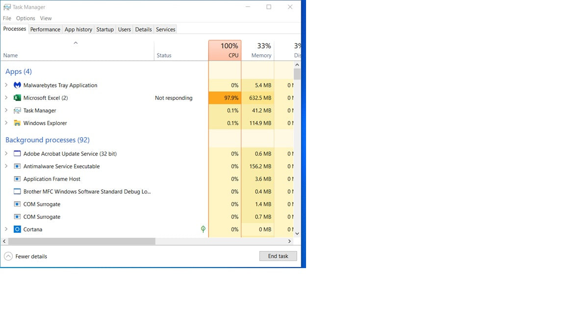 Excel Worksheet Freeze And High CPU Usage