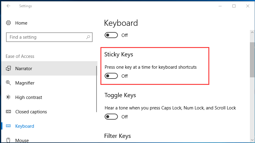 What Are Sticky Keys Windows 10