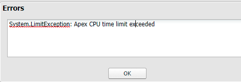 System.limitexception Apex CPU Time Limit Exceeded