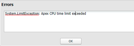 Salesforce Apex CPU Time Limit Exceeded