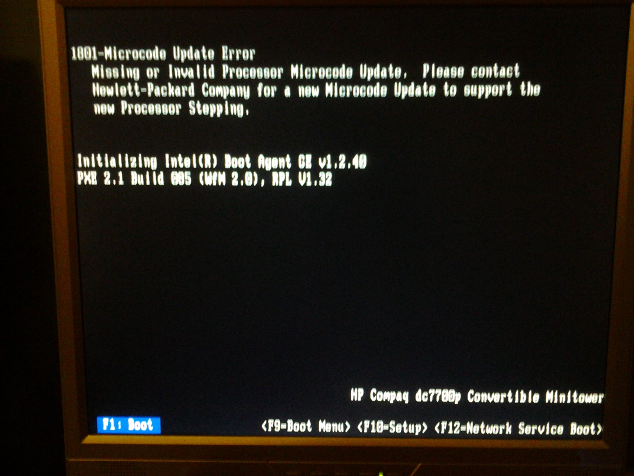 CPU Micro-Code Is Not Found Or Micro-Code Update Is Failed