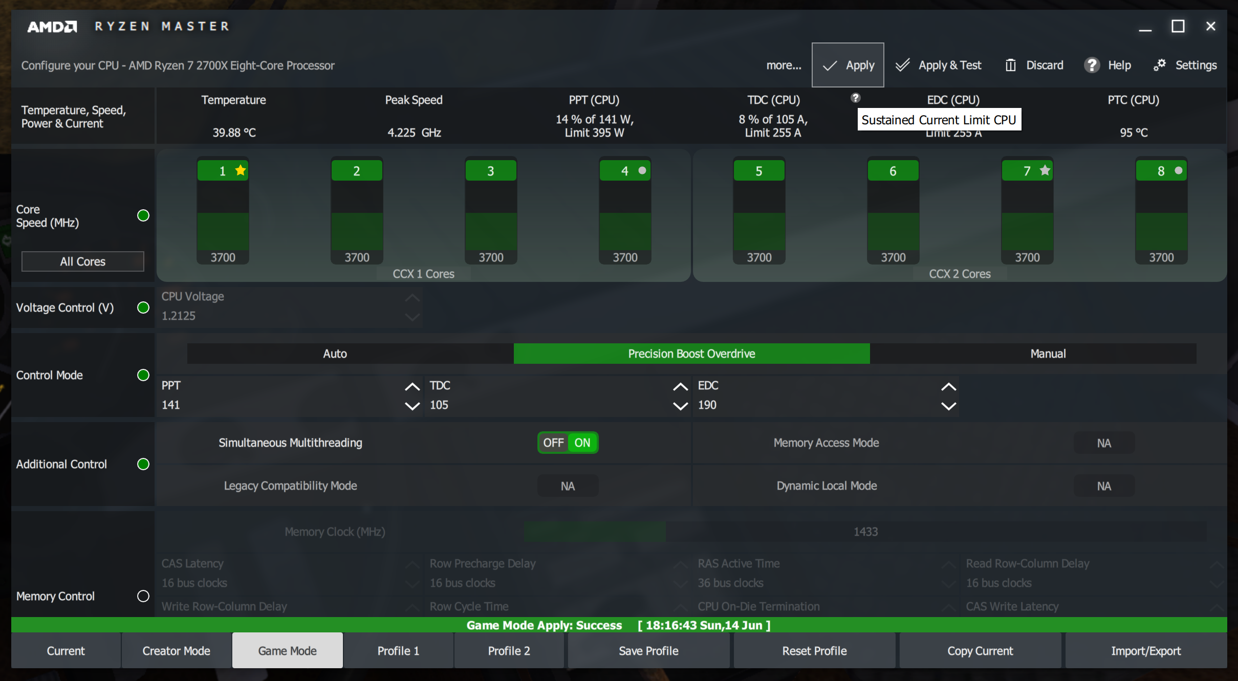 Ryzen Master Ryzen Master Auto Overclock Sets All Cores To 3400?