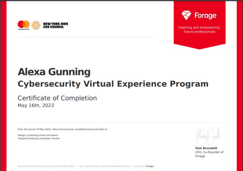 Mastercard Cybersecurity Virtual Experience Program