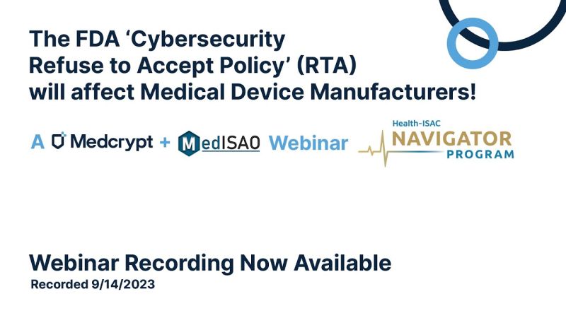 FDA Refuse To Accept Cybersecurity