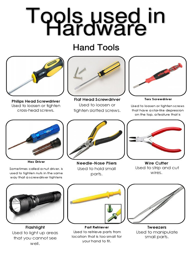 Hardware Tools In Computer Hardware Servicing