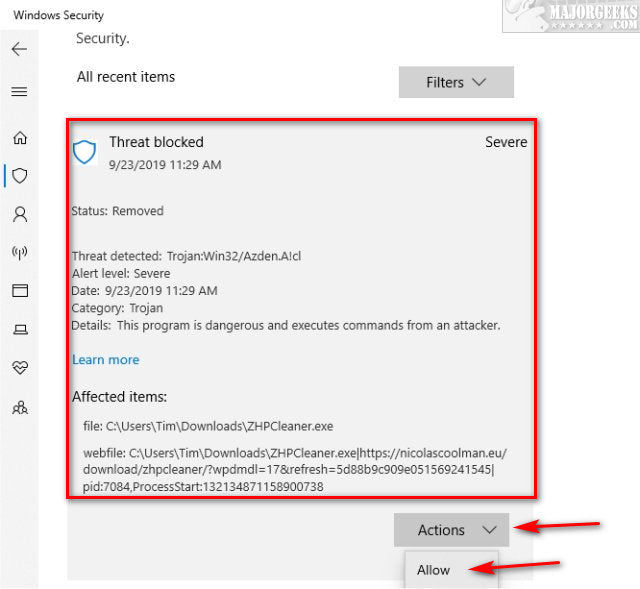 Windows Defender Antivirus Found Threats Get Details