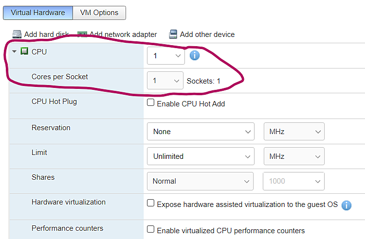 Esxi CPU Cores Per Socket