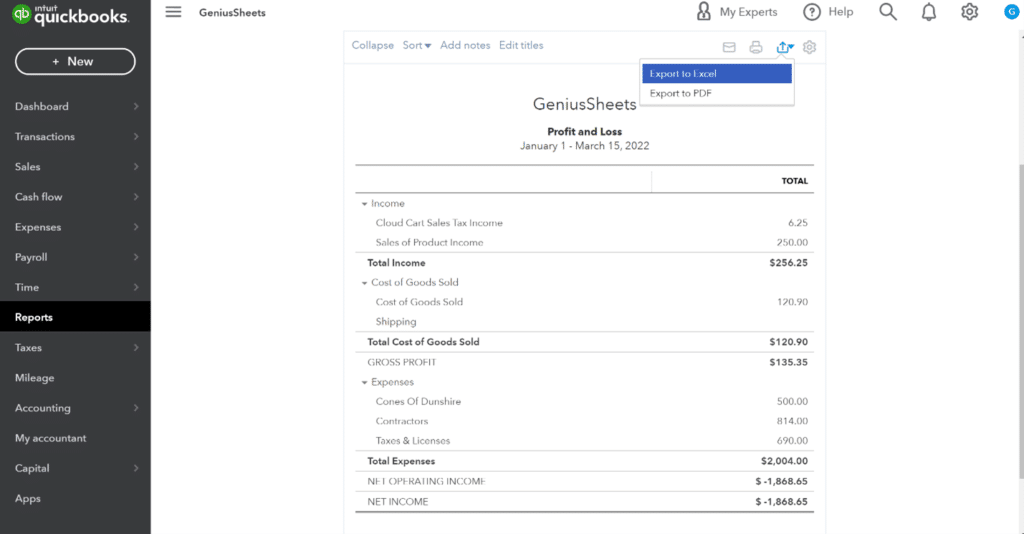 How Can You Open A Quickbooks Report In Microsoft Excel