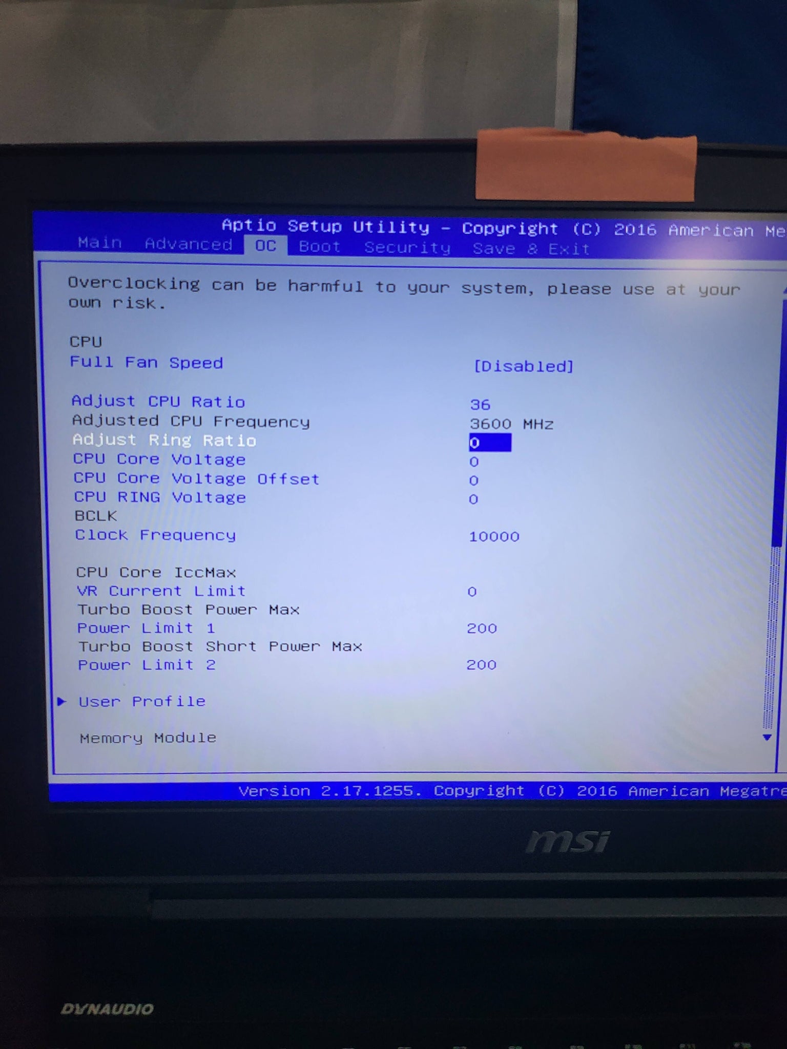 Adjust CPU Ratio In OS