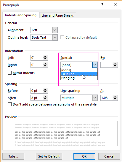 How To Indent 1 Inch In Microsoft Word
