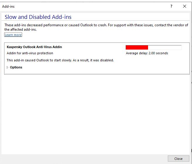 Kaspersky Outlook Antivirus Add In