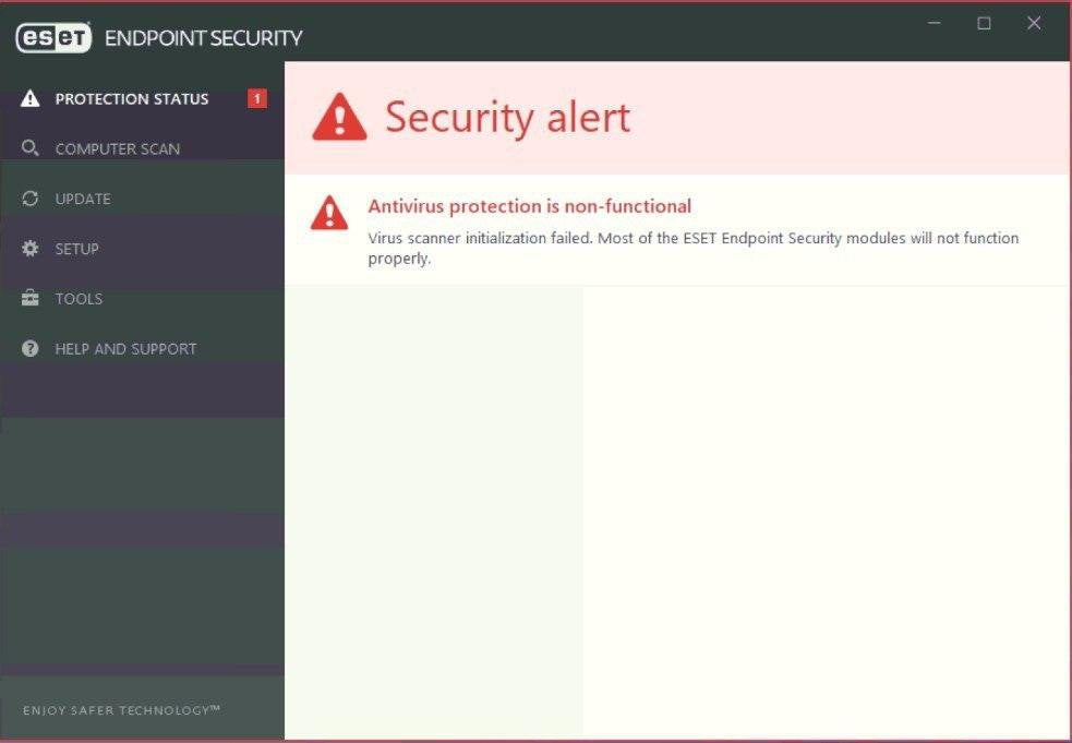 Antivirus Protection Is Non Functional Eset