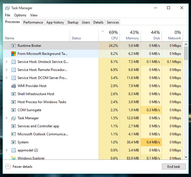 Background Task Host High CPU