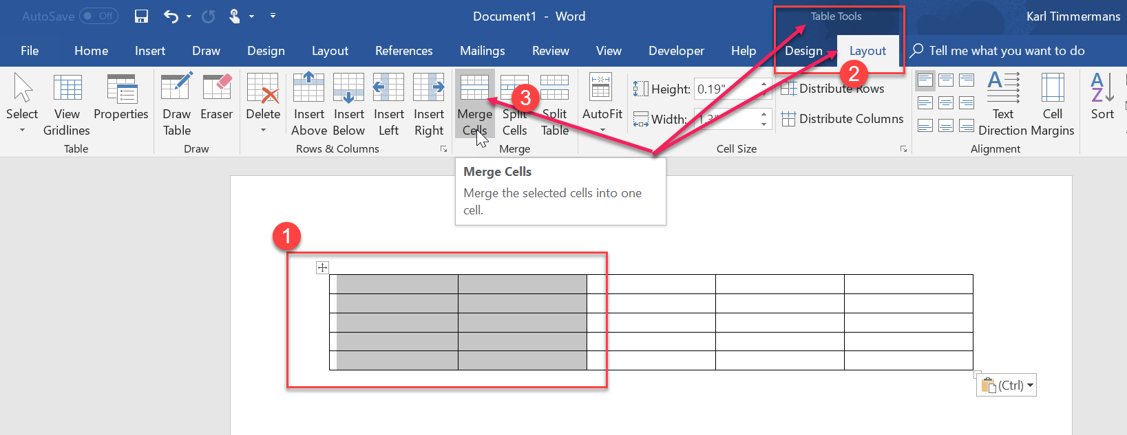 Microsoft Word How To Merge Cells