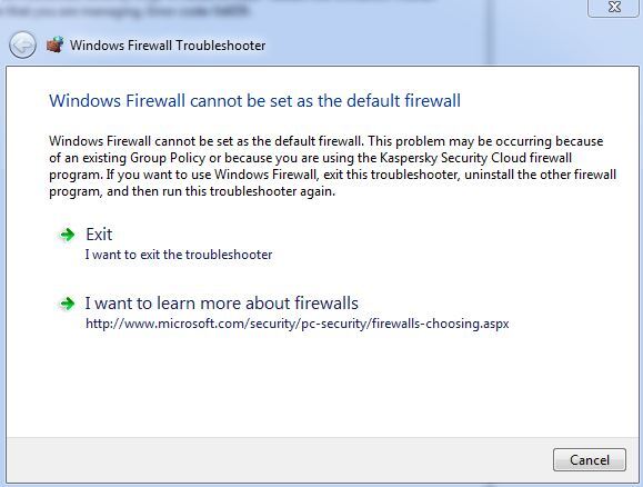 Windows Firewall Cannot Be Set As The Default Firewall