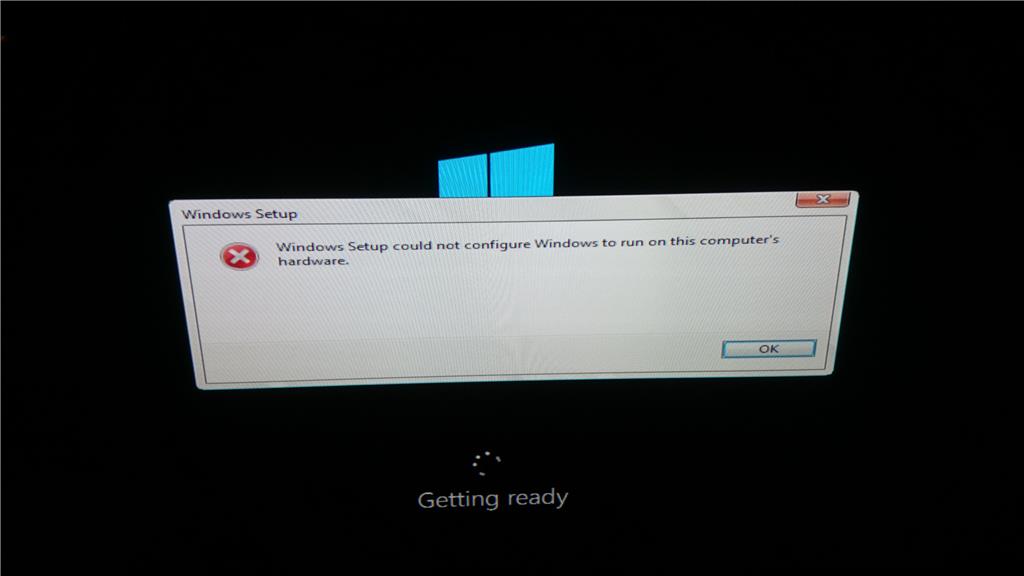 Could Not Configure Windows To Run On This Computer’s Hardware