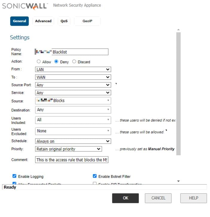 How To Block Ip Address In Sonicwall Firewall