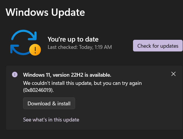 Can’t Update To Windows 11