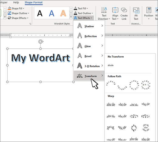 How To Bend Words In Microsoft Word