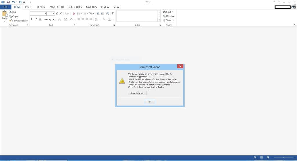 Can’t Open Microsoft Word Document
