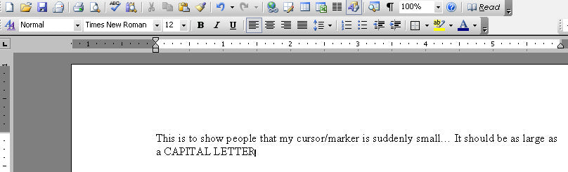 Microsoft Word Can’t See Cursor