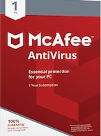 McAfee Antivirus PC 1 Device 1 Year McAfee Key Global