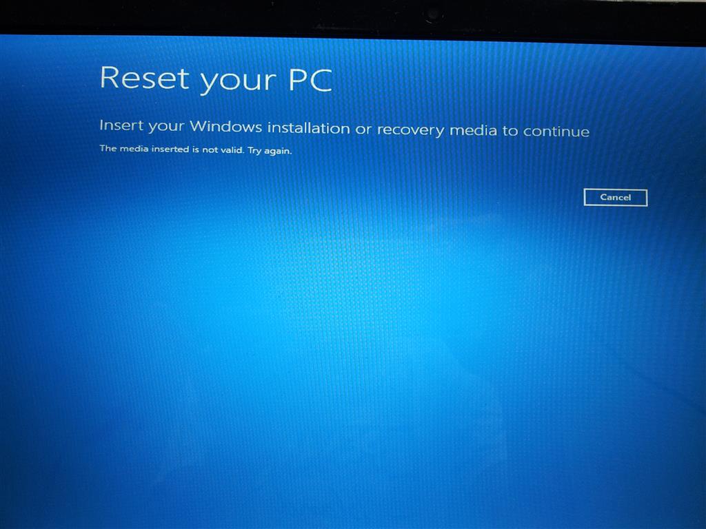 The Media Inserted Is Not Valid Windows 8