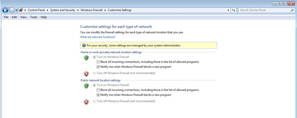 Windows Firewall Some Settings Are Managed By Your System Administrator