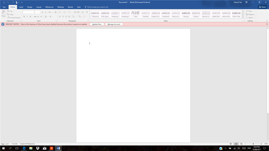 Microsoft Office Is Unlicensed