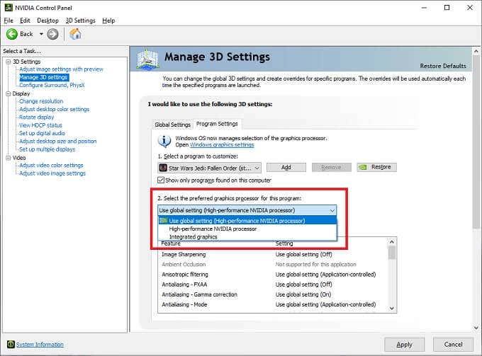 How To Change Integrated Graphics Card To Dedicated