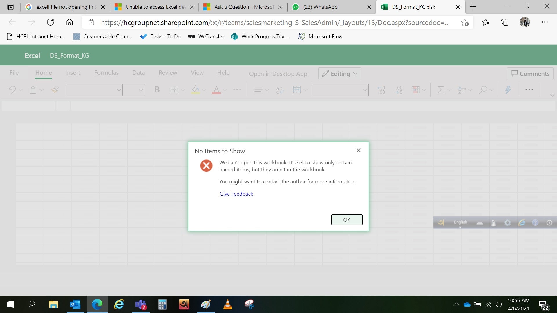 Microsoft Teams Cannot Open Excel File