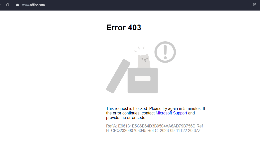 Can’t Access Microsoft Office