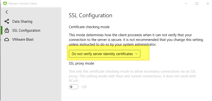 SSL Connection Was Shut Down While Reading Vmware Horizon