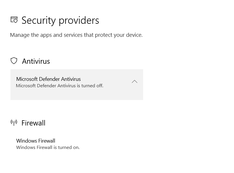 Windows Says Antivirus Is Off