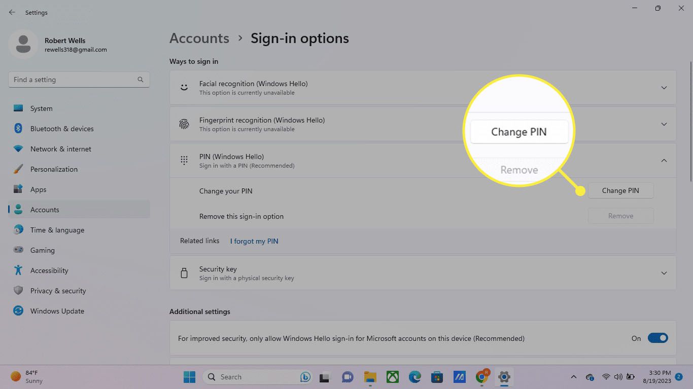 How To Change Pin On Windows 11